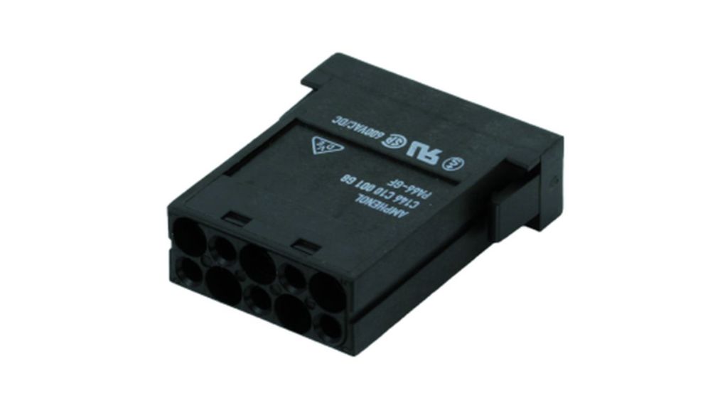 Kontaktdon Han, 10 Poler, Crimp, Sockel, Paket med 5 delar